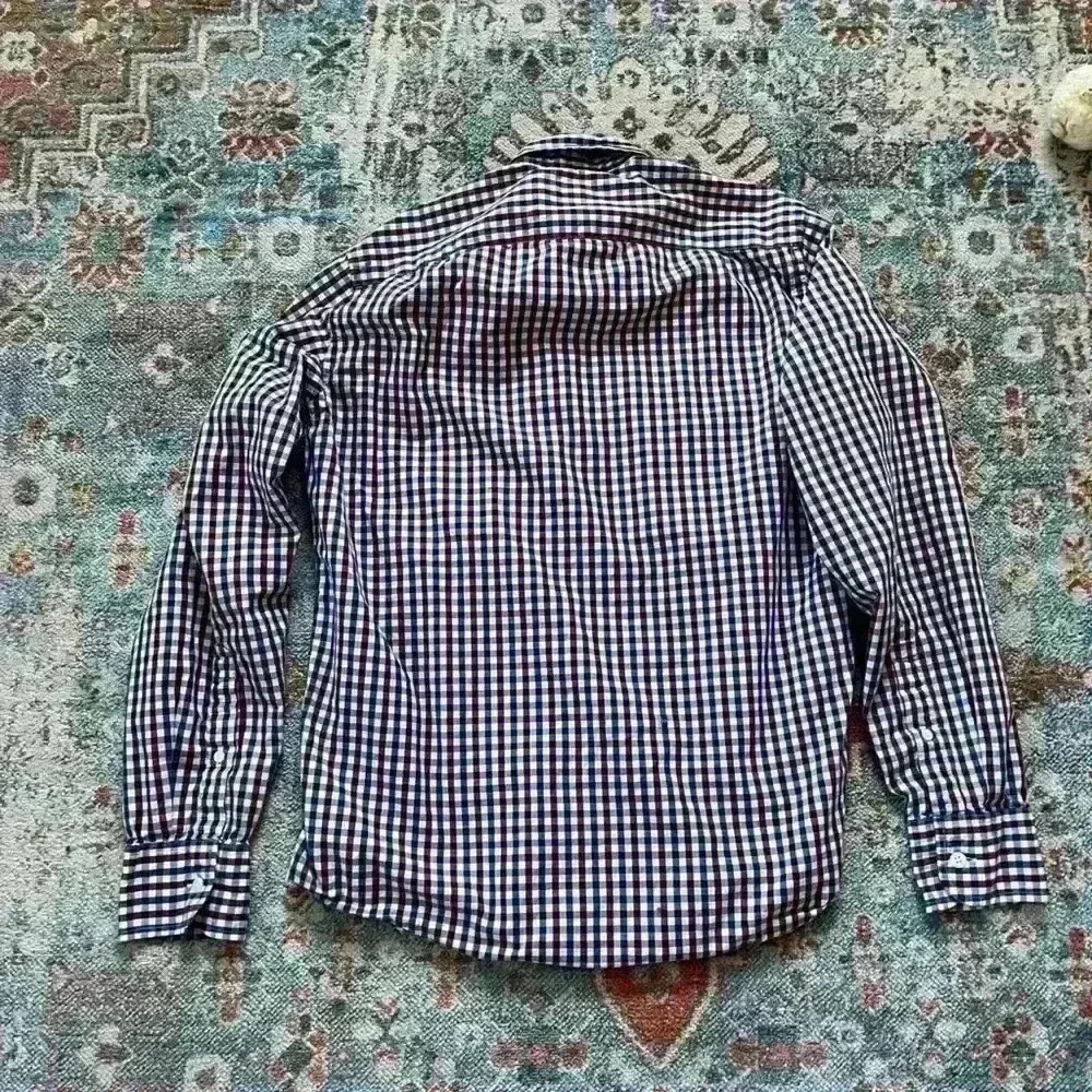Jcrew red and blue checked button-up